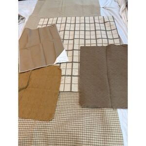 Lot of 5 shades of brown and tan print designs fabrics remnants quality decor